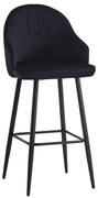 Scaun Bar Wella Catifea Neagra