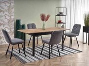 Masă de sufragerie extensibilă 124-168 cm Guliv (negru + stejar wotan) (pentru 4 6 persoane). 1048905