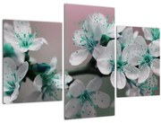 Tablou cu floare - turcoaz (90x60 cm)