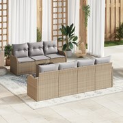 vidaXL Set de canapele pentru grădină 8 pcs Bej 55 x 55 x 37 cm