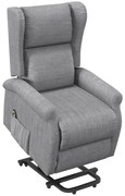 HOMCOM Fotoliu relax, funcție ridicare, funcție de înclinare, până la 200kg, 72,5x94x109cm, Gri | Aosom Romania