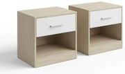 Noptiere NOVERA set 2 buc 39x28 cm, bej/alb.