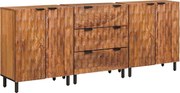 vidaXL Bufet 3 pcs Finisaj Acacia Maro 60 x 33 x 75 cm