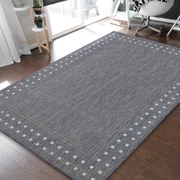 Covor gri cu două fețe, de lux și margine decorativă Lăţime: 120 cm | Lungime: 170 cm