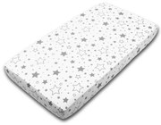 Cearceaf din bumbac cu elastic roata pentru patut 120x60 cm Kidizi Galaxy Grey