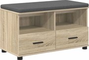 vidaXL Bancă pentru hol cu pernă cu raft Stejar Sonoma 80 x 38 x 46 cm