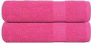 vidaXL Prosoape de baie, FROGN, 2 buc., roz, 100x150 cm, 360 g/m²