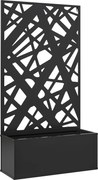 Outsunny Jardinieră cu Grilaj pentru Plante Cățărătoare din Metal, 61x23x113 cm, Negru | Aosom Romania
