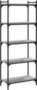 vidaXL Bibliotecă cu 5 niveluri gri sonoma 60x30x154 cm lemn prelucrat