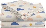 Cearsaf din bumbac CLOUDIRO colorat 140x240 cm