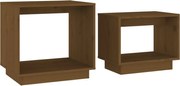 vidaXL Măsuțe de cafea suprapuse, 2 buc., maro miere, lemn masiv pin