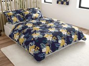 Lenjerie de pat din microfibra FLOWERISH albastru inchis Dimensiune lenjerie de pat: 70 x 90 cm | 140 x 220 cm