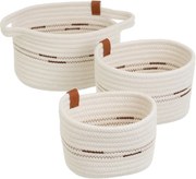 Coșuri de depozitare 3 buc. din material textil 30x18x14 cm – Casa Selección