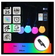 Aigostar - Ghirlandă inteligentă de exterior MESH LED RGBICW, 25x LED, 5 m, IP44 + telecomandă