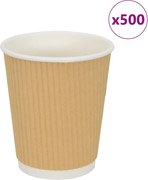 vidaXL Cești de cafea din hârtie 500 buc 8oz 200ml maro