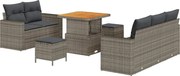 vidaXL Set de canapele pentru grădină cu pernă 8 pcs Gri poliratan