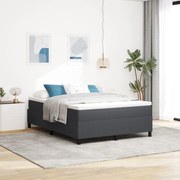 vidaXL Pat cu arcuri Gri închis 140 x 190 cm Țesătură de catifea