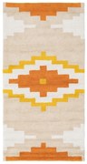 Covor tip traversă portocaliu lavabil din bumbac 90x175 cm Azteca – Ixia