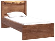 Pat de o persoană 90 cm Indie 20 (cu iluminat LED) (cu somieră) (Arin deschis). 1057808