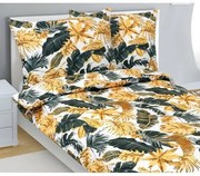 Bellatex Lenjerie de pat din bumbac Frunze depalmier auriu, 140 x 200 cm, 70 x 90 cm