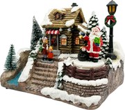 Scena de Craciun cu Mos Craciun animat si Colindatori JOY, Cu muzica si lumini