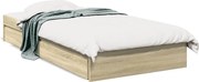 vidaXL Cadru de pat cu sertare stejar sonoma 90x190 cm lemn prelucrat