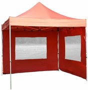 Cort de grădină foarfecă PROFI 3x3m teracotă+2 pereți latera