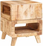 vidaXL Masă laterală cu raft Maro 40 x 40 x 49 cm Lemn de mango solid