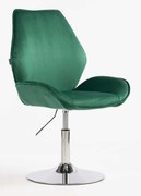 HR350N Scaun Verde din Catifea Bază Cromata