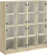 vidaXL Bibliotecă cu uși stejar sonoma 136x37x142 cm lemn compozit