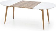 Masa extensibila EDWARD, alb/stejar miere, 120/200x100x75 cm