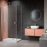 Usa de nisa batanta Radaway Nes KDJ I 80 cm sticla 6 mm finisaj nichel periat-transparent deschidere stanga