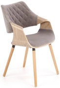 Scaun de sufragerie Partida (gri + stejar deschis). Promo -6%. 1008322