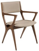 Scaun cu brate din lemn si piele sintetica Mink