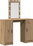vidaXL Masă de Machiaj cu ușă Maro 102 x 33 x 135 cm Lemn compozit