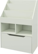 HOMCOM Bibliotecă pentru Copii cu Rafturi și Sertar, Raft Mobil pentru Jucării și Cărți, Dimensiuni 60x29.9x90 cm, Verde Strălucitor | Aosom România
