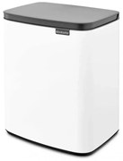 Cos de rufe Brabantia Bo Small 1006633, 12 L, Deschidere silentioasa si lina, Baza antiderapanta, Alb