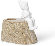 Suport pentru lumânări de Crăciun din porțelan și gresie Kähler Design, lungime 9 cm