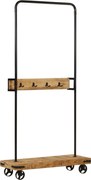 vidaXL Suport pentru haine cu roți 90x35x190cm lemn masiv mango & fier