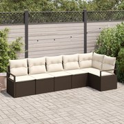 vidaXL Set de canapele pentru grădină 6 pcs Maro Rattan poli