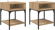 vidaXL Noptieră 2 pcs Stejar Artizanal 40 x 40 x 50 cm Lemn compozit