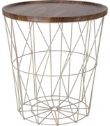 Măsuță din sârmă cu blat din MDF 37 x 39 cm, bej