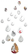 Sticker perete 3D Mirror Silver Rain Drops