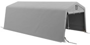 Outsunny Garaj Portabil, Carport Rezistent, Cort tip Garaj cu Copertină și 2 Ferestre de Ventilație și Ușă, 6.2x3.3x2.4 m, Gri | Aosom Romania