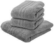 2x prosop de baie Clasic 70x140 cm gri deschis, 100% bumbac