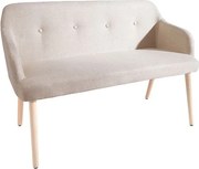 Bancheta tapitata cu brate si picioare din lemn Scandinavia, bej A-37927 VC