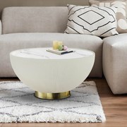 Masuta de cafea design modern Candy alb/alama 71cm