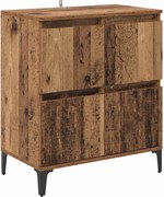 vidaXL Bufet Lemn Vechi 60 x 35 x 70 cm Lemn Ingineresc și Fier