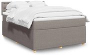 vidaXL Pat box spring cu saltea, gri taupe, 140x200 cm, textil