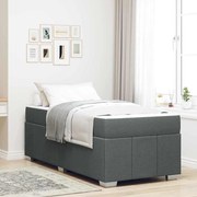 vidaXL Cadru de pat cu saltea Gri închis 80 x 200 cm țesătură